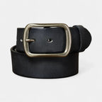 Men's Full Grain Leather Belt Casual Vintage Brass Buckle | Halvex | Beltary