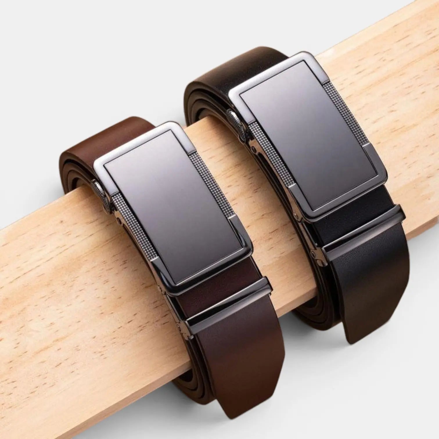 Men's Full Grain Leather Belt with Automatic Buckle | Vantrel | Beltary