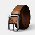 Men's Full Grain Smooth Leather Belt Brass Buckle | Thanox | Beltary
