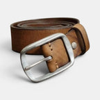 Men's Full Grain Smooth Leather Belt Brass Buckle | Thanox | Beltary