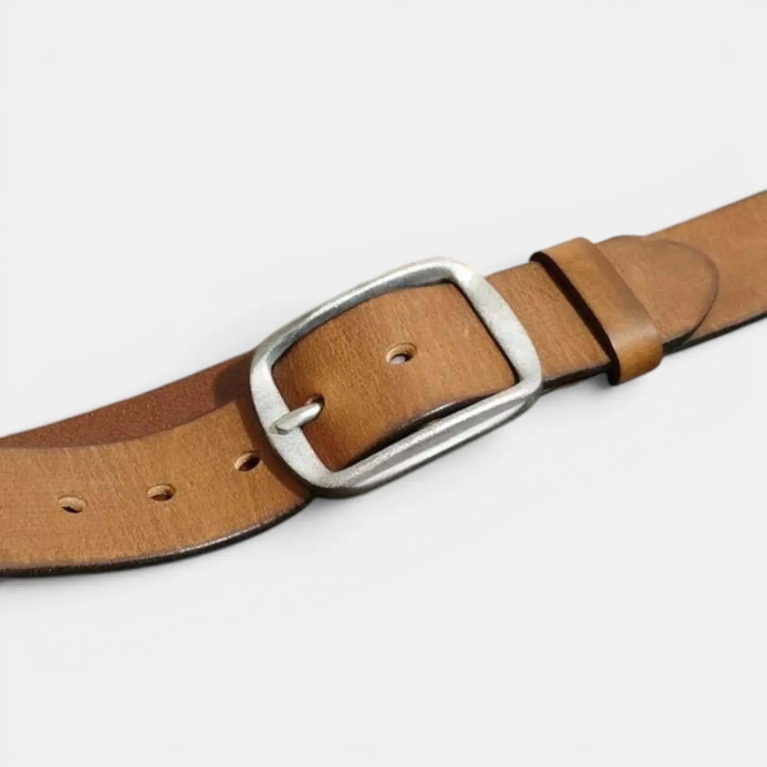 Men's Full Grain Smooth Leather Belt Brass Buckle | Thanox | Beltary