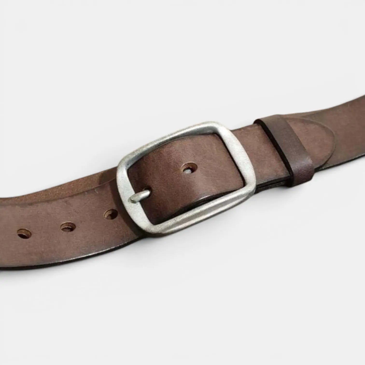 Men's Full Grain Smooth Leather Belt Brass Buckle | Thanox | Beltary