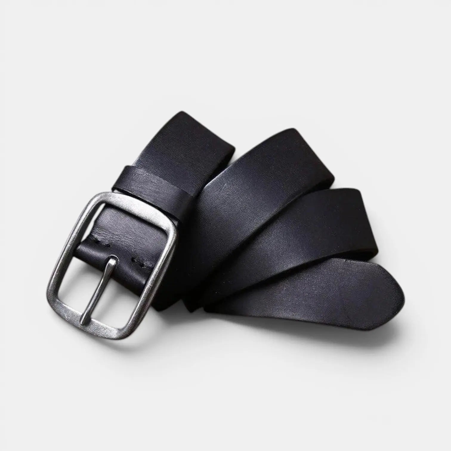 Men's Full Grain Smooth Leather Belt Brass Buckle | Thanox | Beltary