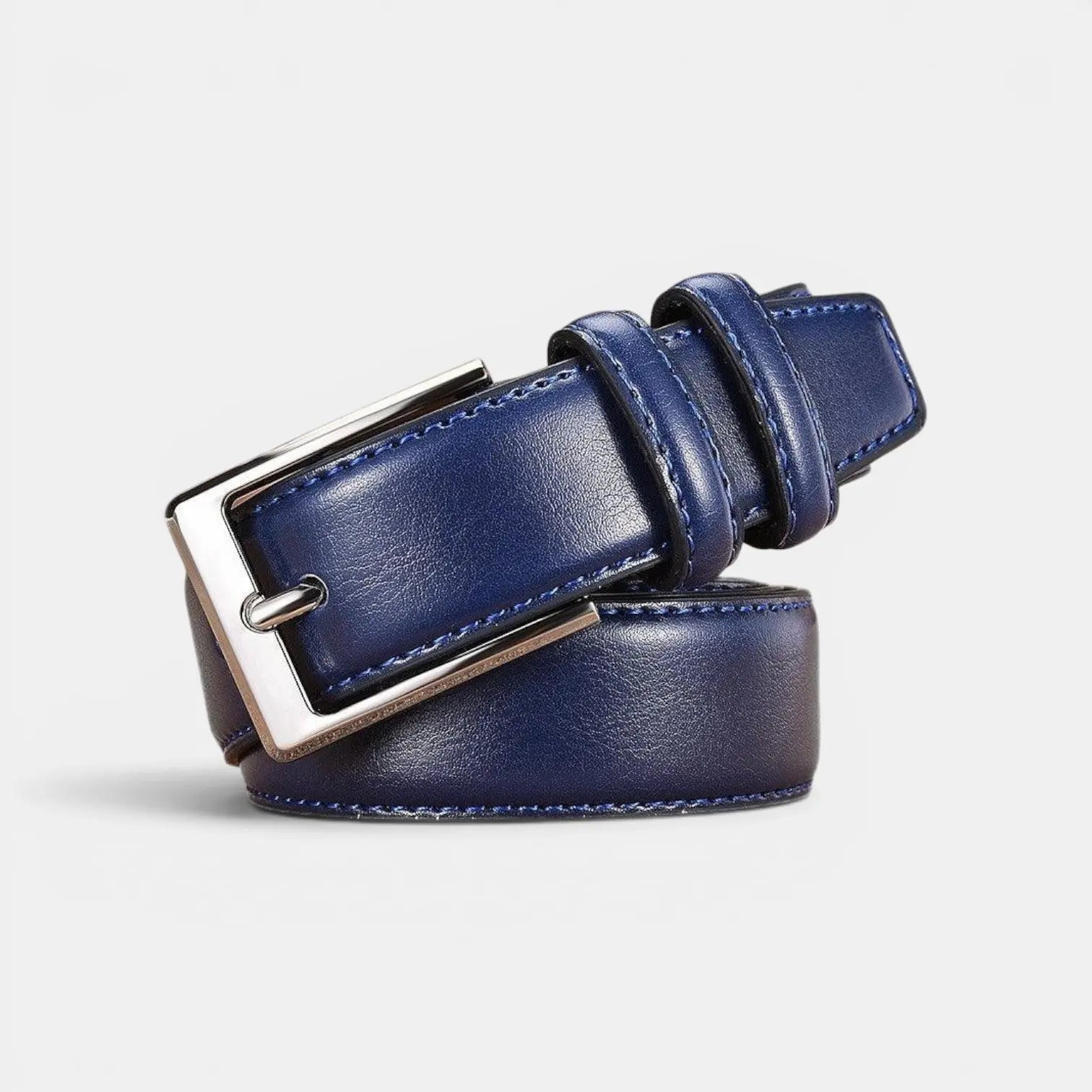 Men's Leather Belt Formal Suit Silver Buckle | Bluvex | Beltary