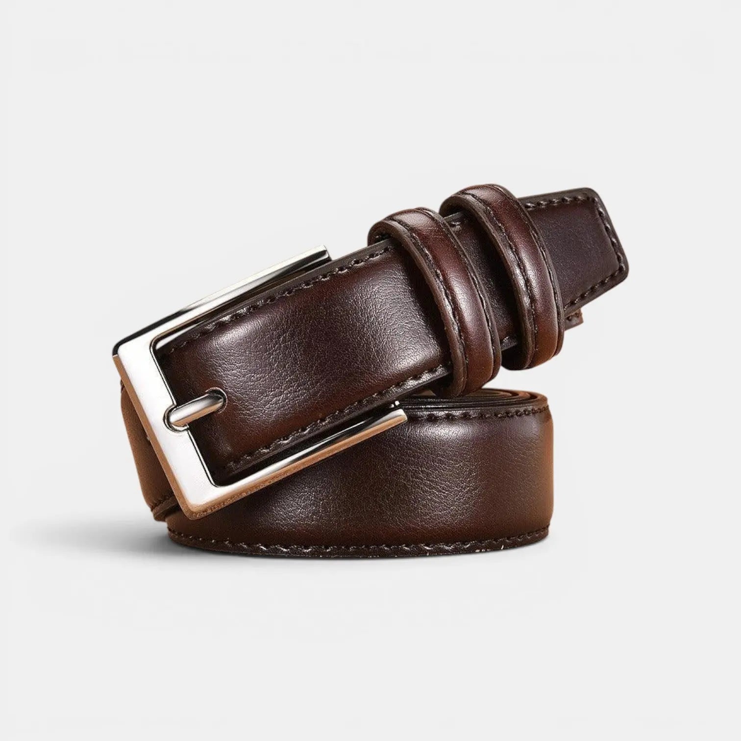 Men's Leather Belt Formal Suit Silver Buckle | Bluvex | Beltary