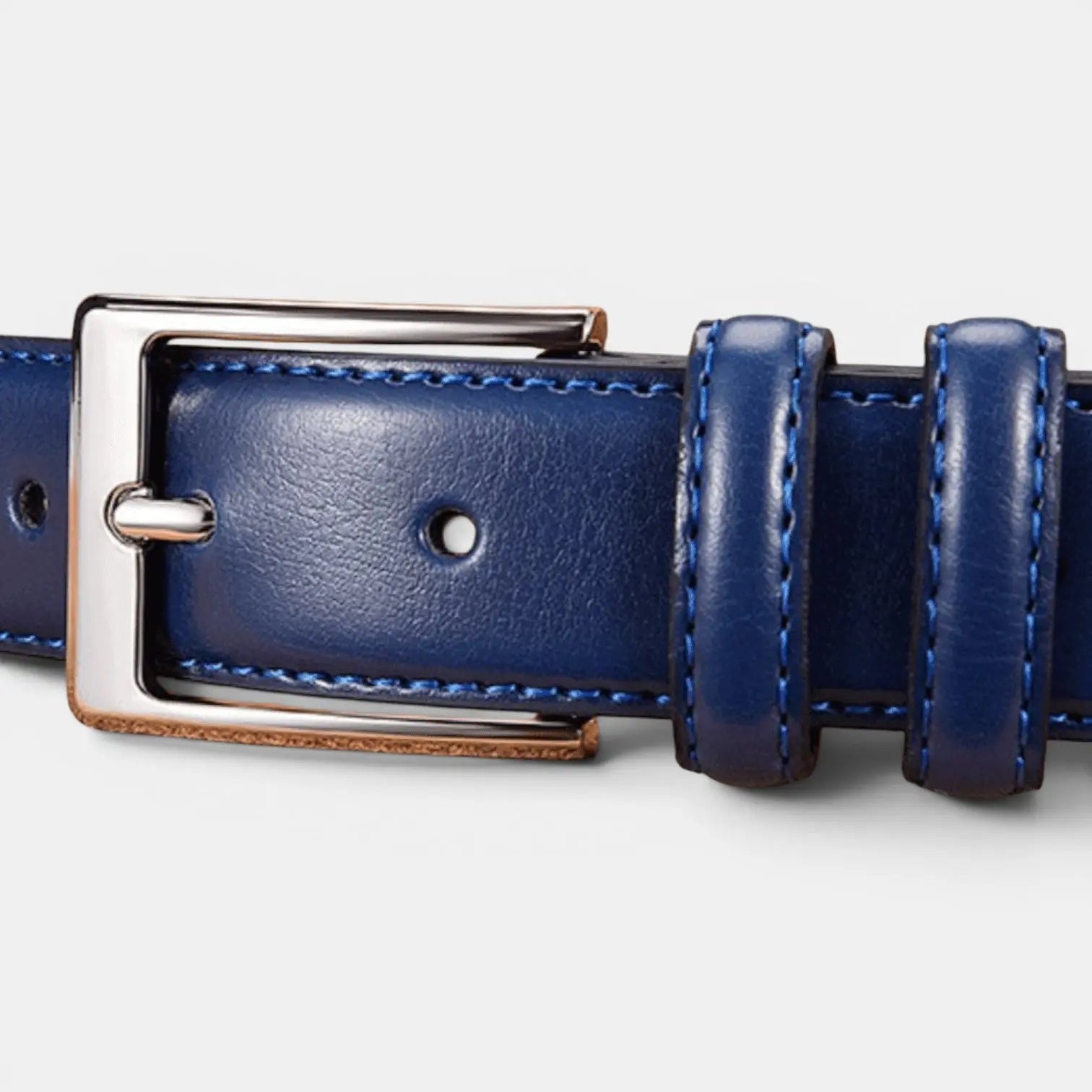Men's Leather Belt Formal Suit Silver Buckle | Bluvex | Beltary