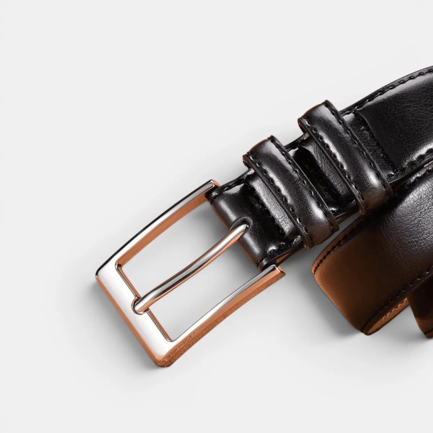 Men's Leather Belt Formal Suit Silver Buckle | Bluvex | Beltary