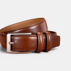Men's Leather Belt Formal Suit Silver Buckle | Bluvex | Beltary