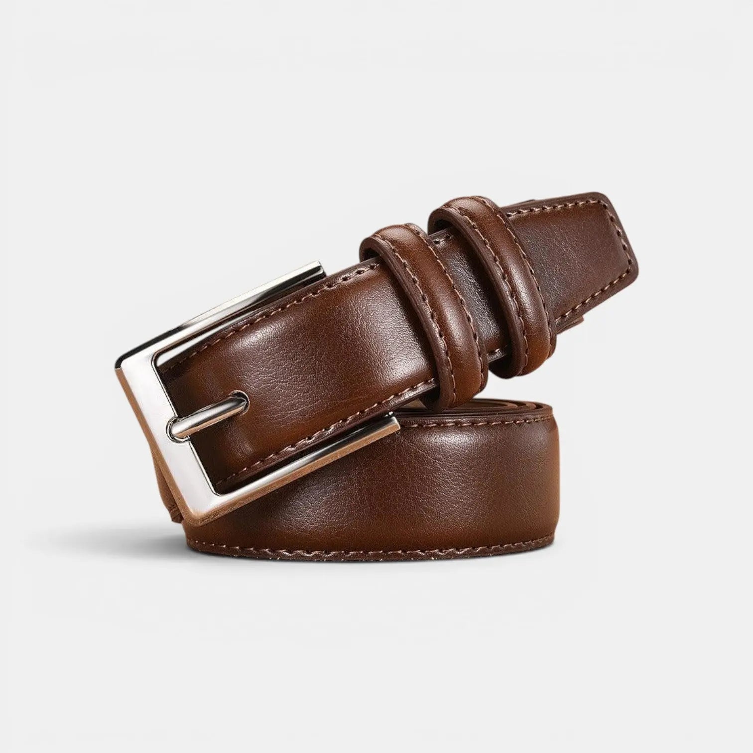 Men's Leather Belt Formal Suit Silver Buckle | Bluvex | Beltary