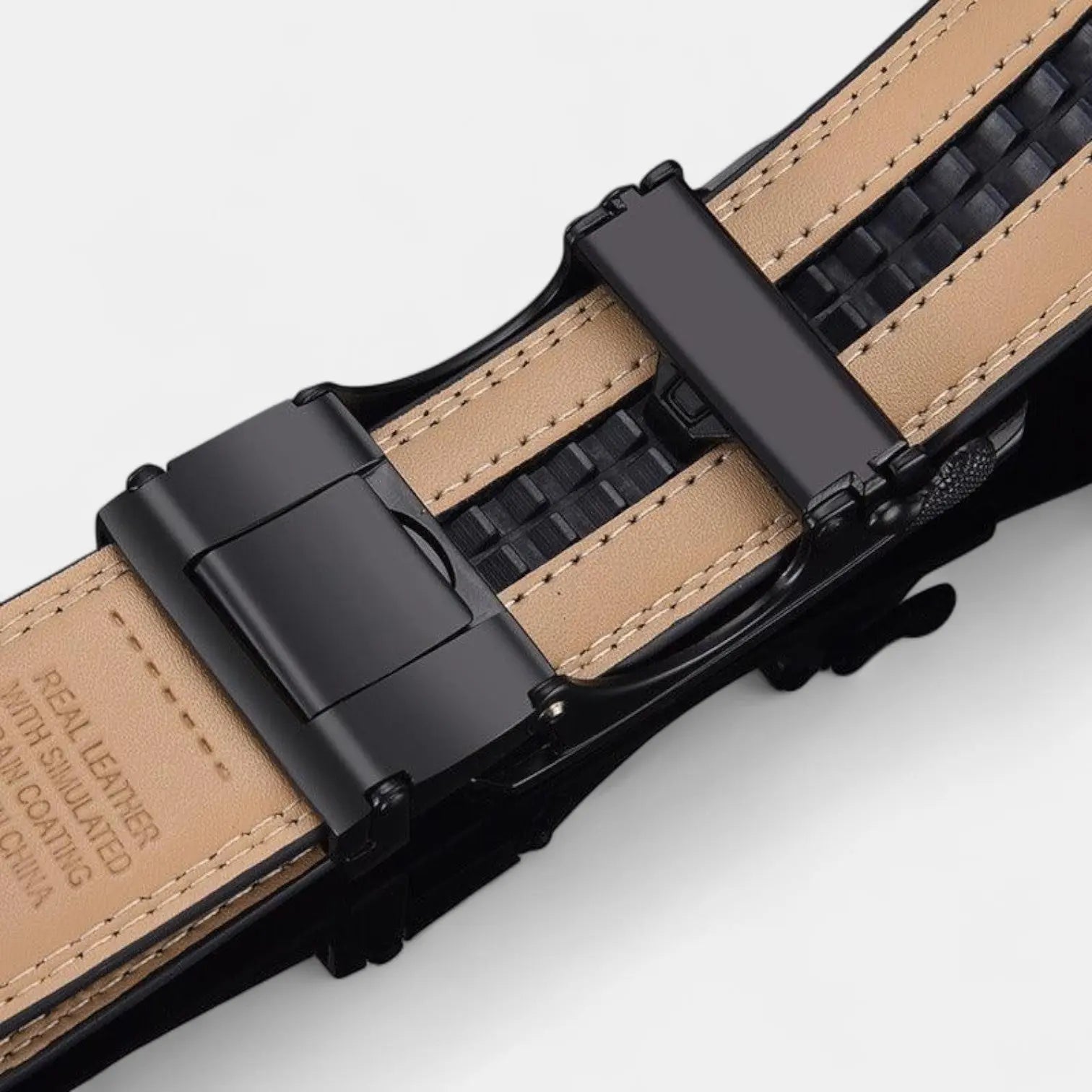 Men's Leather Belt Suit Automatic Buckle Black | Folvex | Beltary