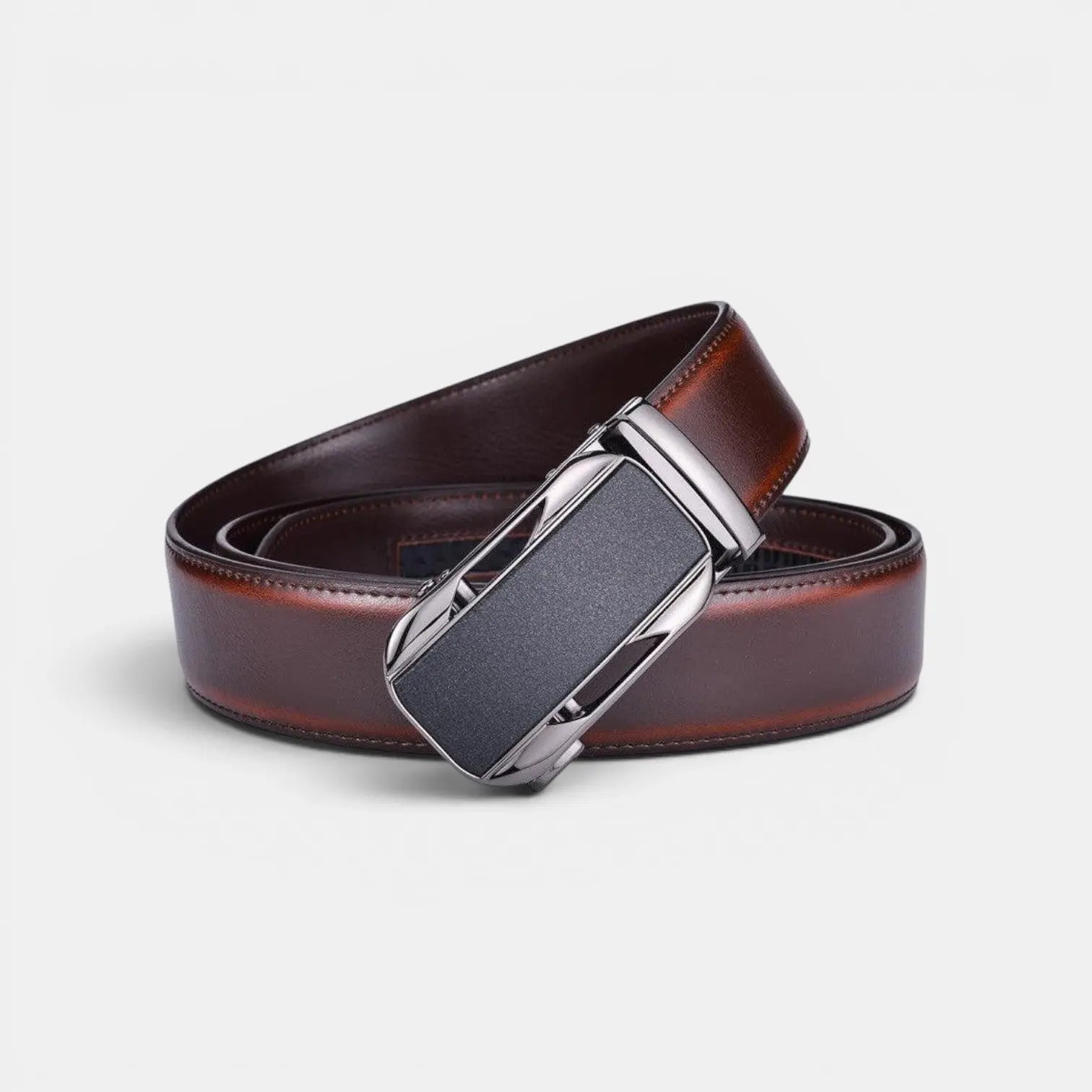 Men's Leather Belt Suit Automatic Buckle Two-Tone Material | Sancvex | Beltary