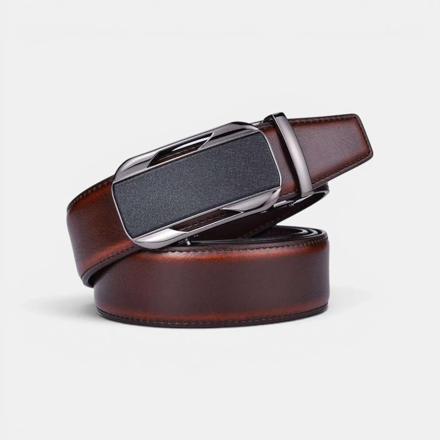 Men's Leather Belt Suit Automatic Buckle Two-Tone Material | Sancvex | Beltary