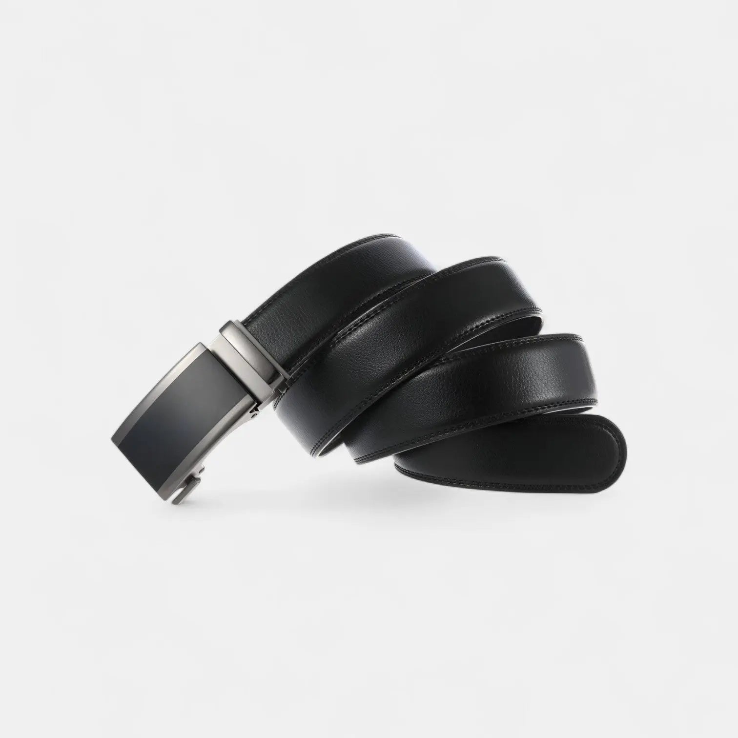 Men's Leather Belt Suit Silver Automatic Buckle | Veltax | Beltary