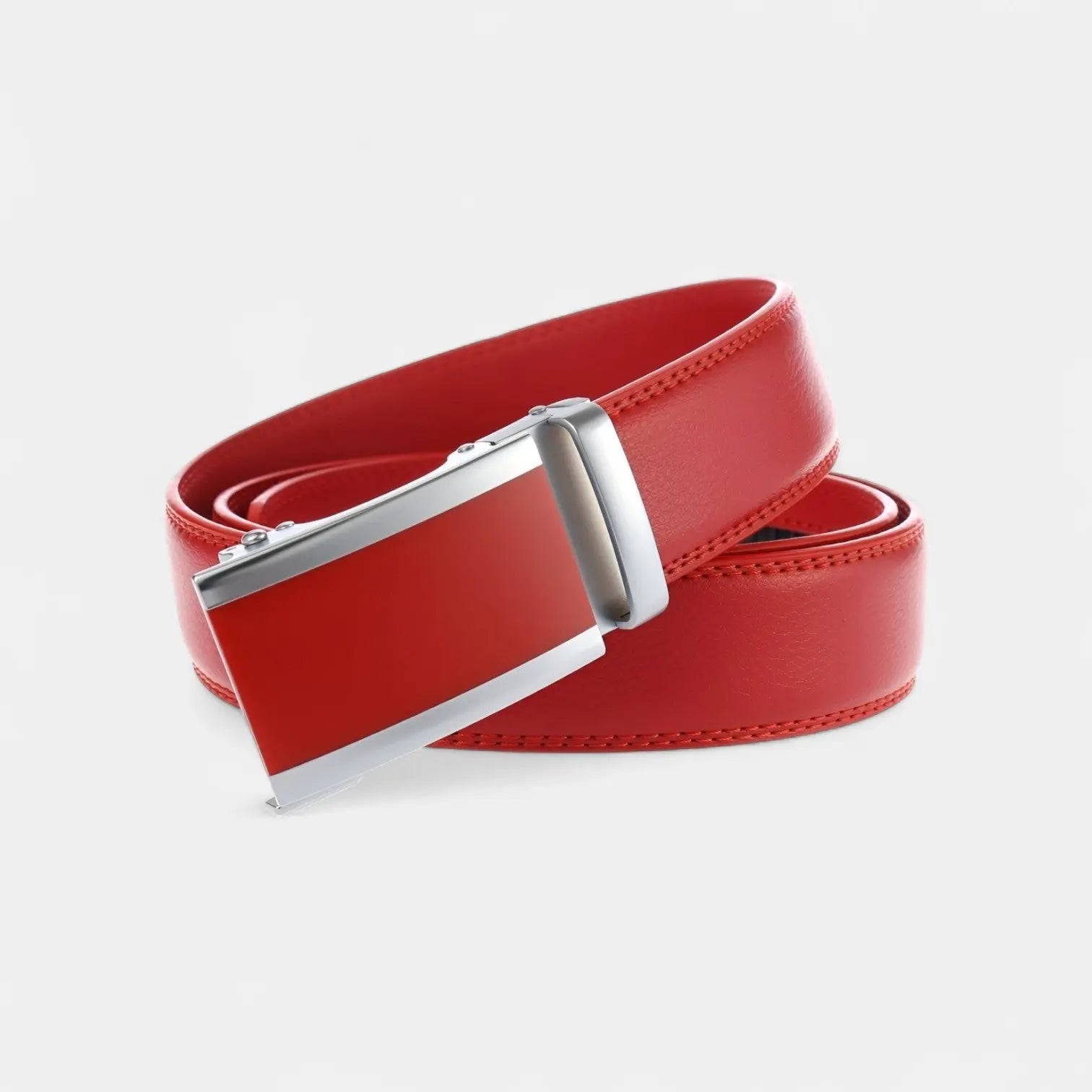 Men's Leather Belt Suit Silver Automatic Buckle | Veltax | Beltary