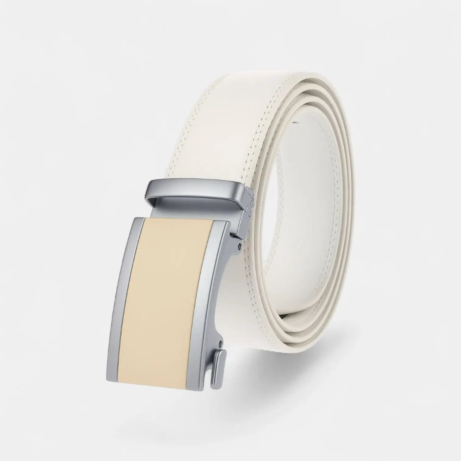 Men's Leather Belt Suit Silver Automatic Buckle | Veltax | Beltary