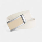 Men's Leather Belt Suit Silver Automatic Buckle | Veltax | Beltary