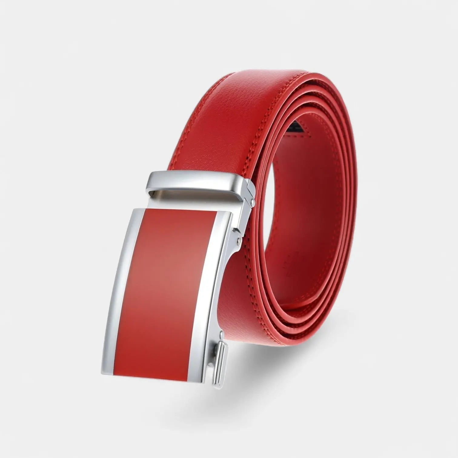 Men's Leather Belt Suit Silver Automatic Buckle | Veltax | Beltary