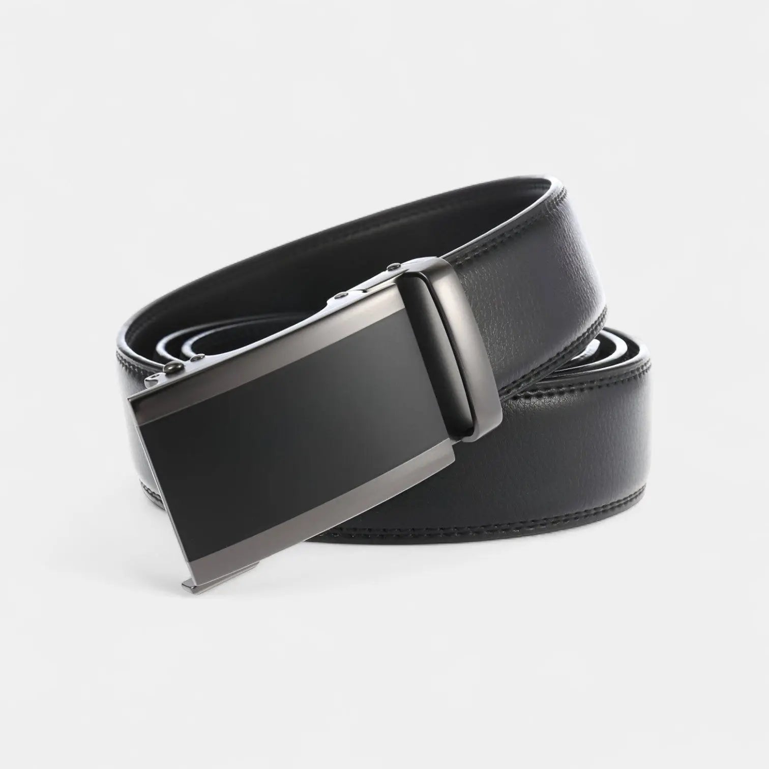 Men's Leather Belt Suit Silver Automatic Buckle | Veltax | Beltary