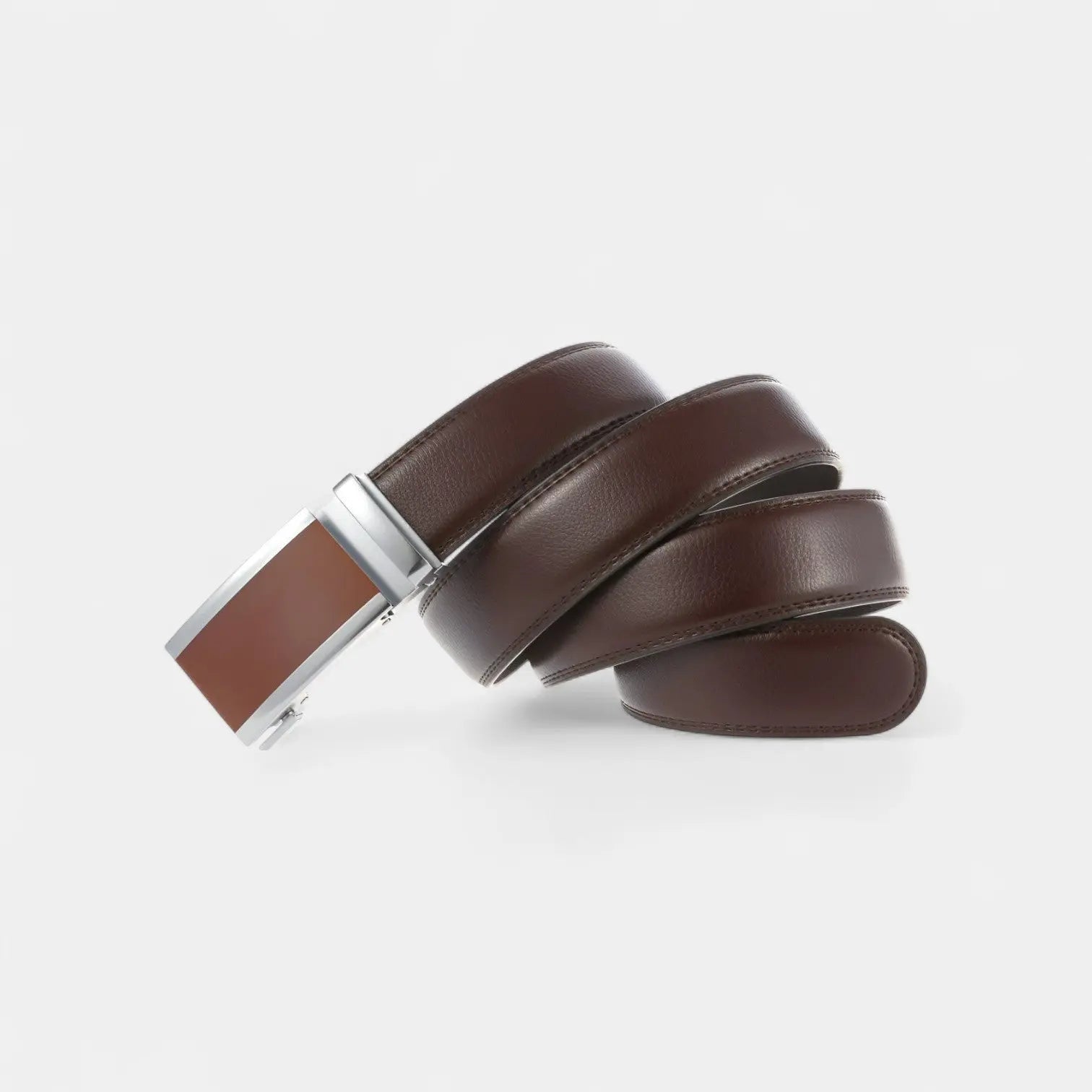 Men's Leather Belt Suit Silver Automatic Buckle | Veltax | Beltary
