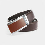 Men's Leather Belt Suit Silver Automatic Buckle | Veltax | Beltary