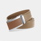 Men's Leather Belt Suit Silver Automatic Buckle | Veltax | Beltary