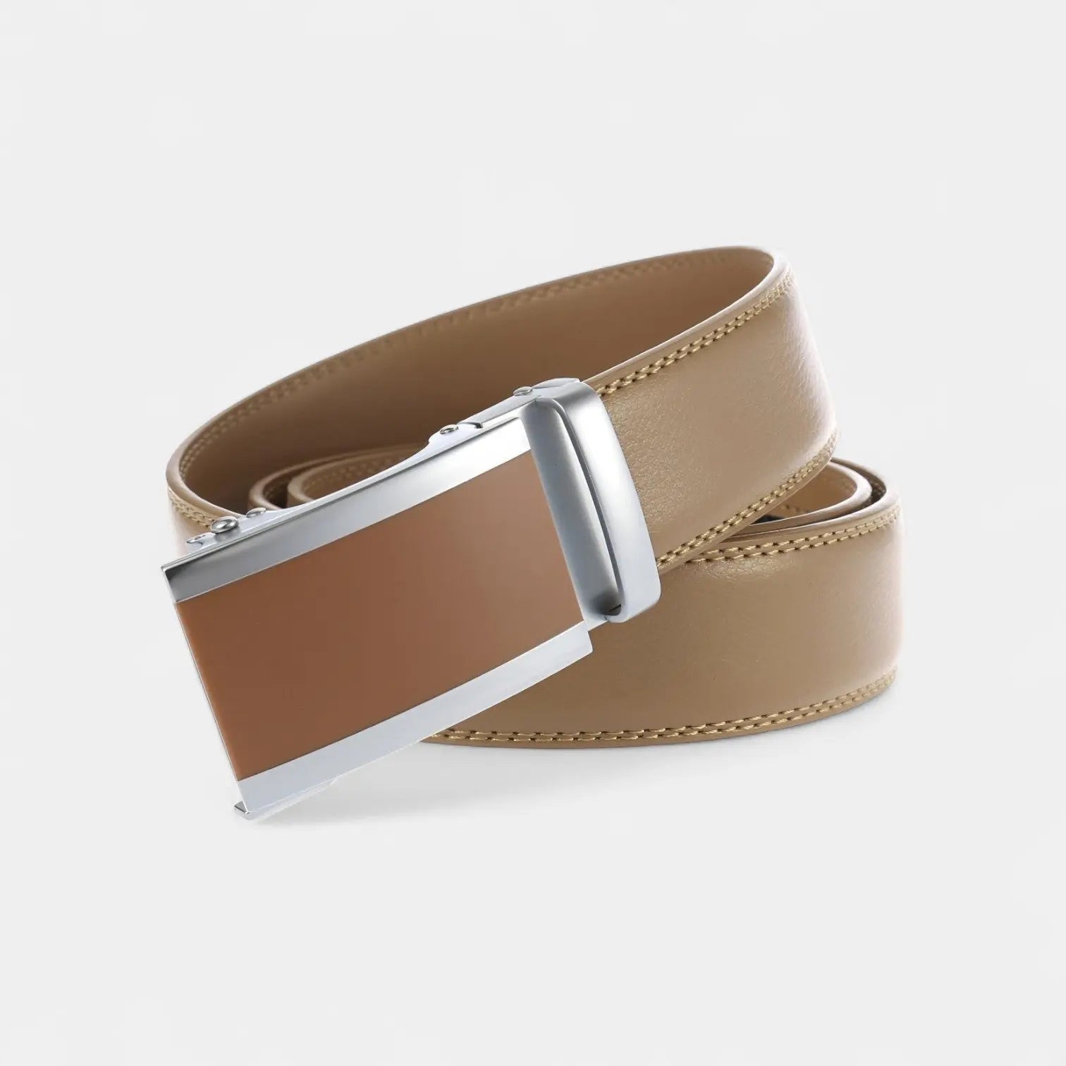 Men's Leather Belt Suit Silver Automatic Buckle | Veltax | Beltary