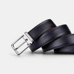 Men's Leather Belt Suit Silver Buckle Elegant | Elvox | Beltary