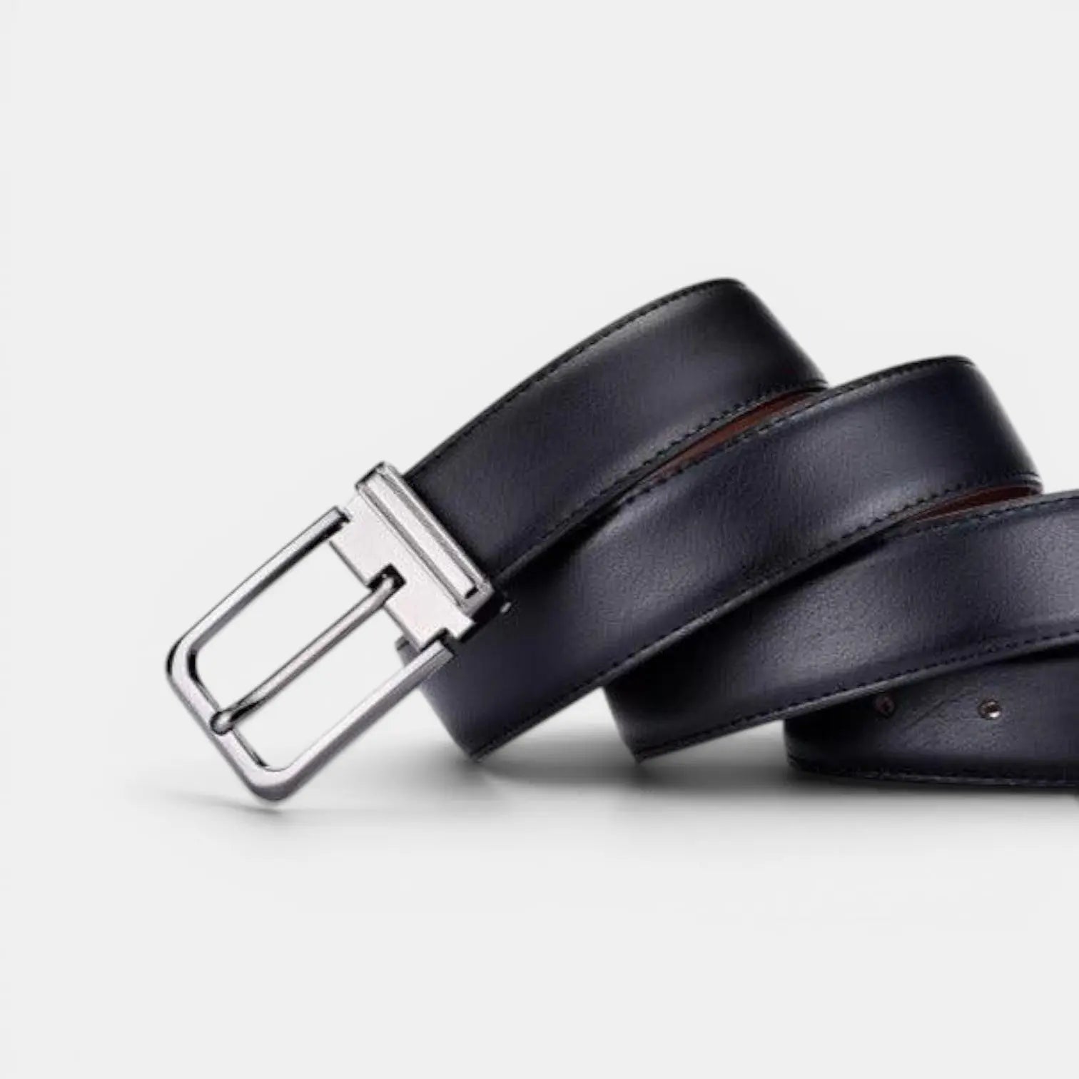 Men's Leather Belt Suit Silver Buckle Elegant | Elvox | Beltary