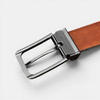 Men's Leather Belt Suit Silver Buckle Elegant | Elvox | Beltary