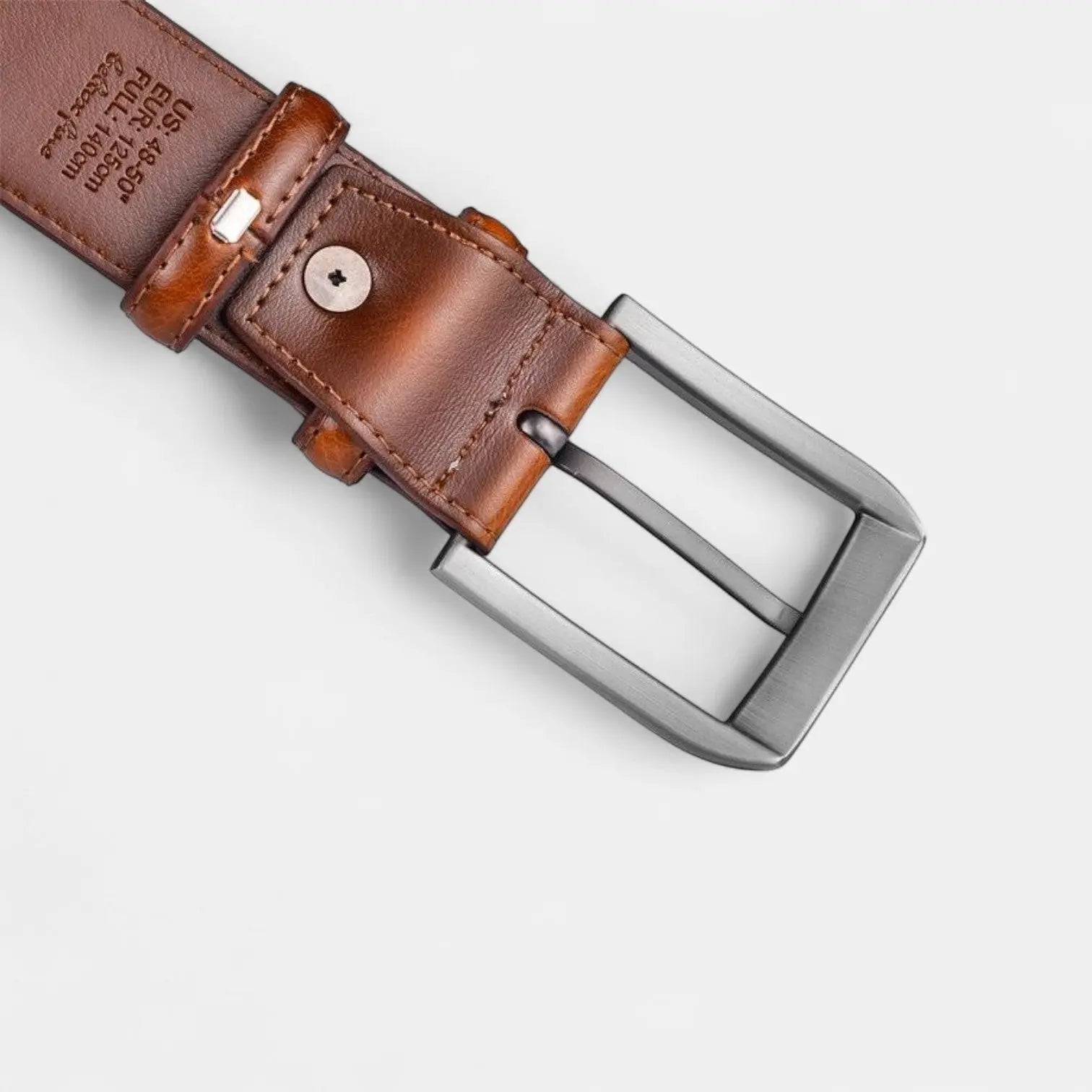 Men's Leather Belt Suit Silver Pin Buckle | Brevon | Beltary