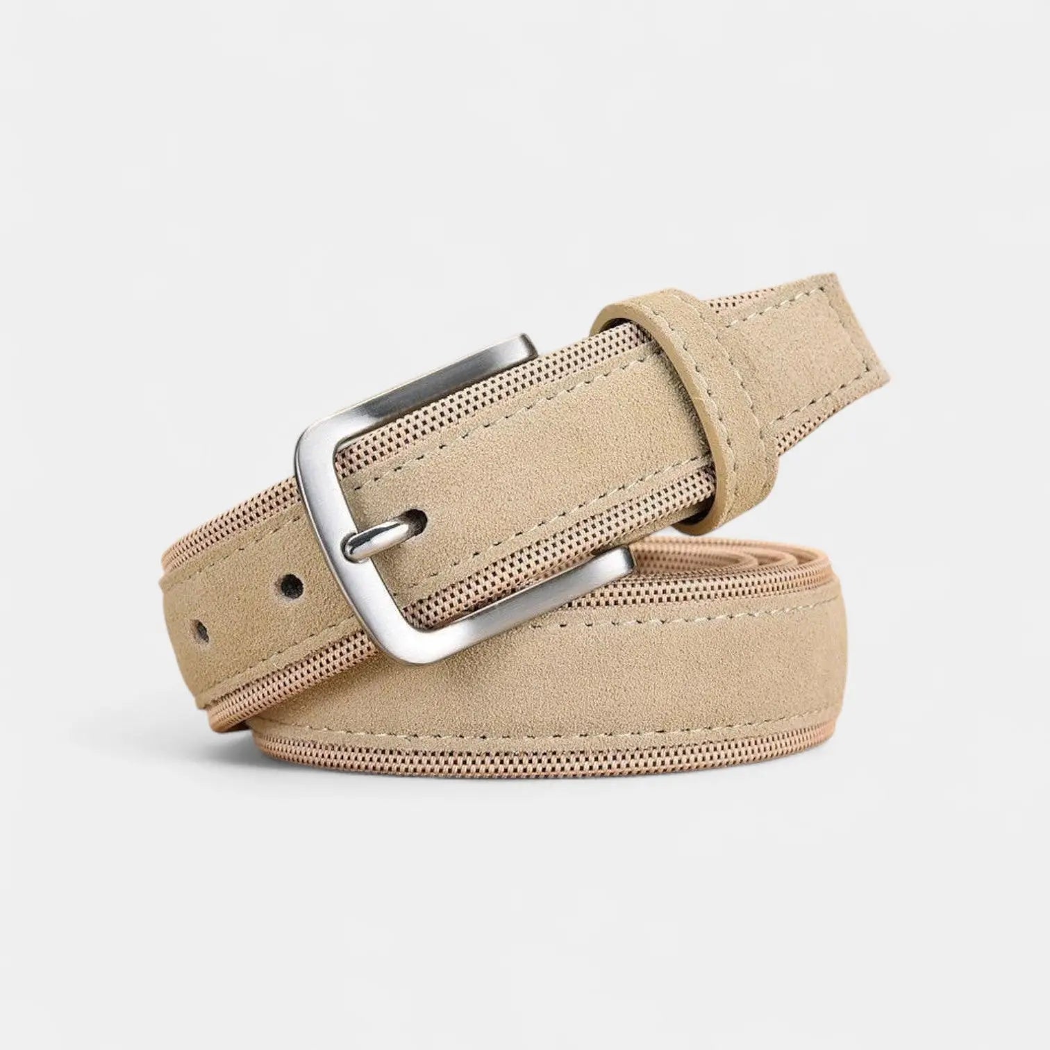 Men's Polyester Faux Suede Fabric Belt Pin Buckle | Tisdav | Beltary