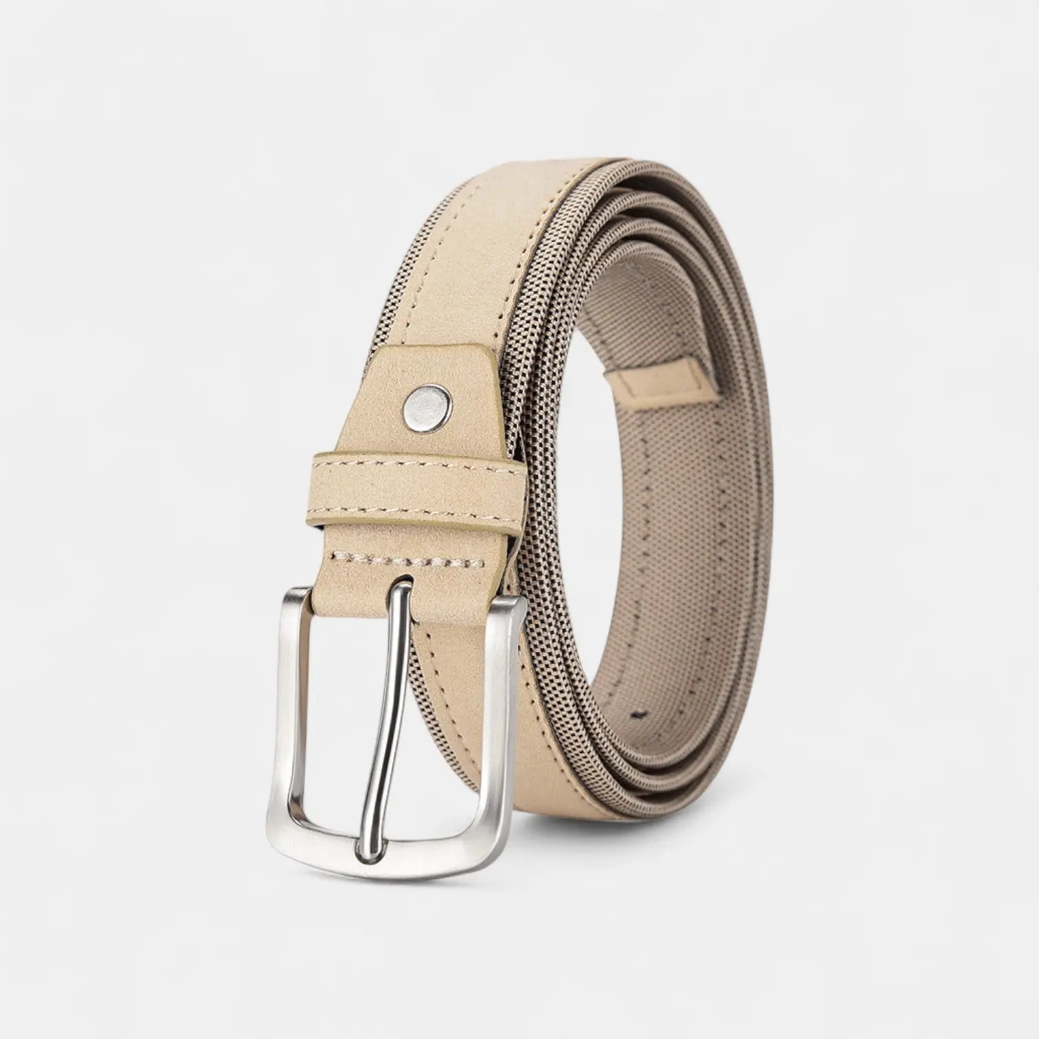 Men's Polyester Faux Suede Fabric Belt Pin Buckle | Tisdav | Beltary