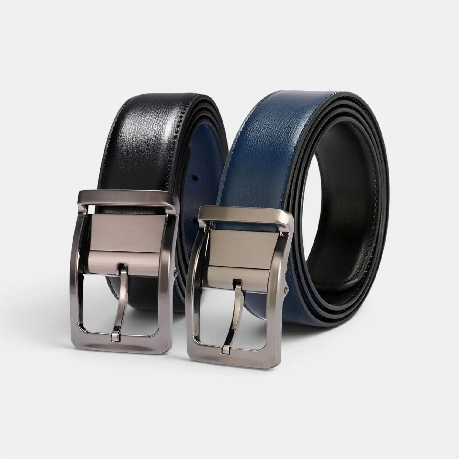 Men's Reversible 2-in-1 Leather Belt Pin Buckle | Relvon | Beltary