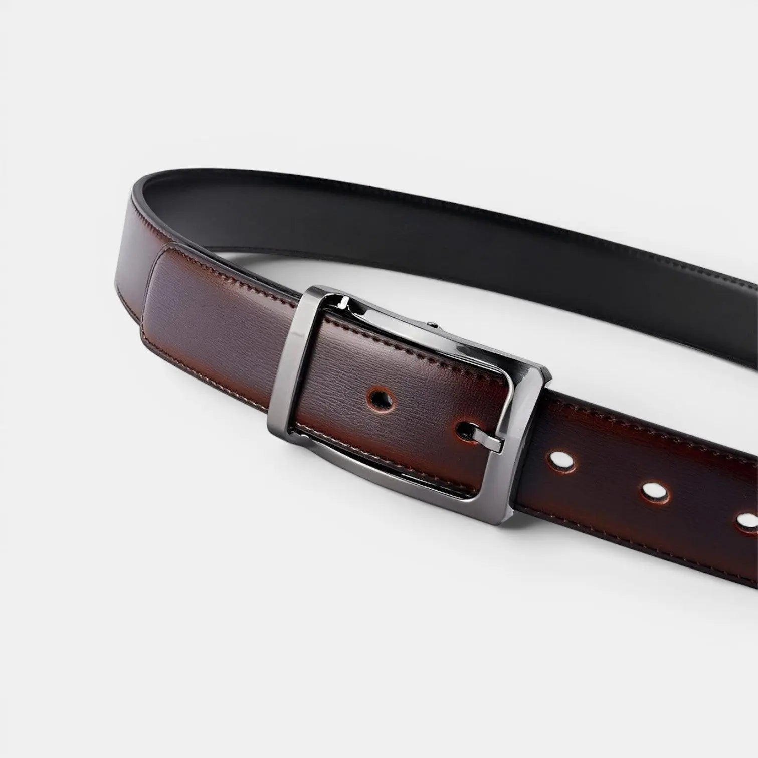 Men's Reversible 2-in-1 Leather Belt Pin Buckle | Relvon | Beltary