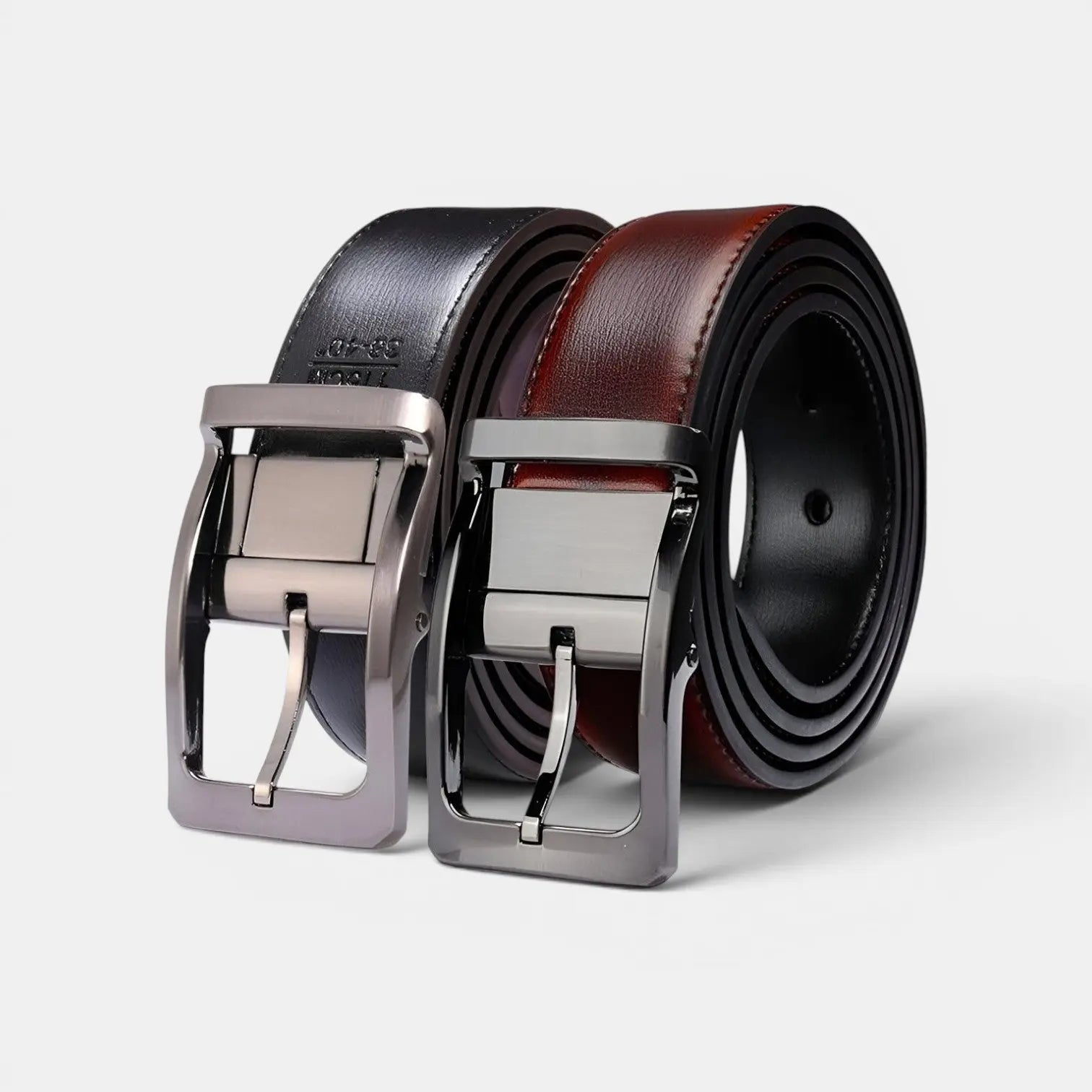 Men's Reversible 2-in-1 Leather Belt Pin Buckle | Relvon | Beltary