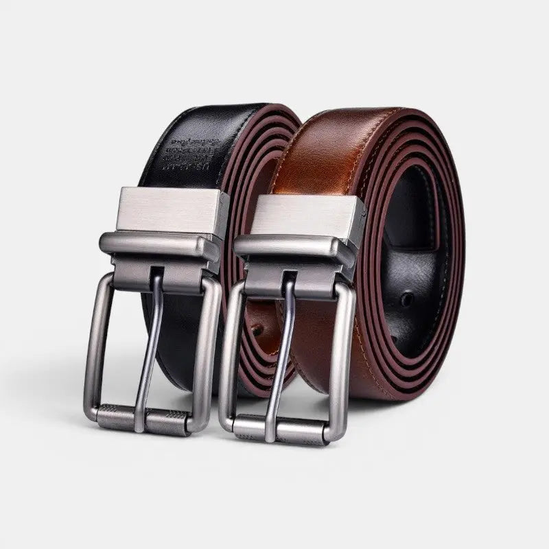 Men's Reversible 2 in 1 Leather Belt with Pin Buckle | Delvon | Beltary
