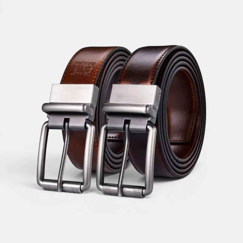Men's Reversible 2 in 1 Leather Belt with Pin Buckle | Delvon | Beltary