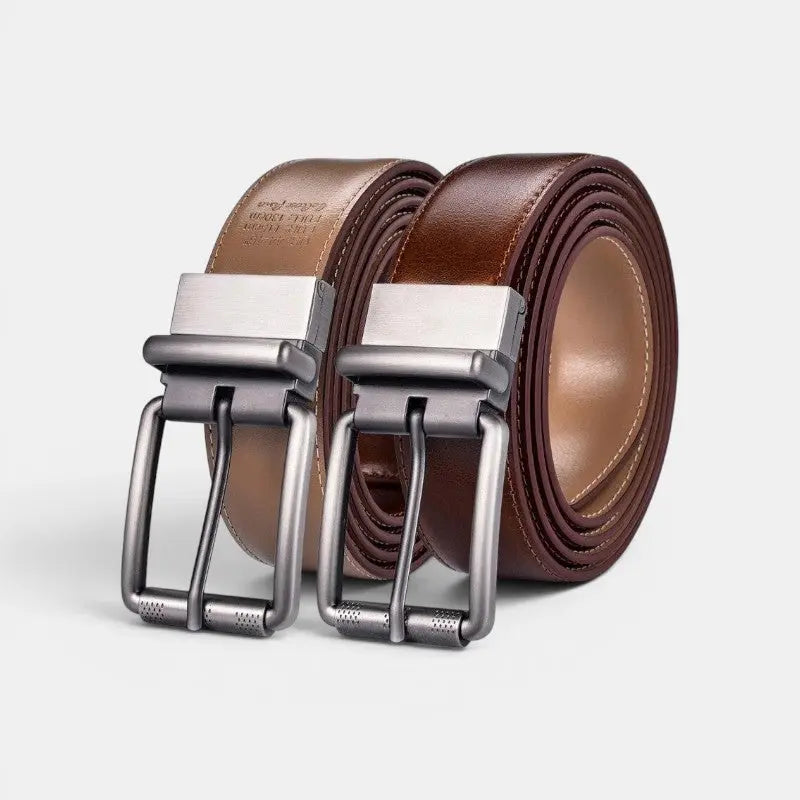 Men's Reversible 2 in 1 Leather Belt with Pin Buckle | Delvon | Beltary