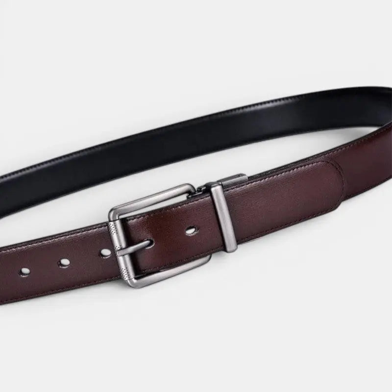 Men's Reversible 2 in 1 Leather Belt with Pin Buckle | Delvon | Beltary