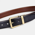 Men's Reversible 2-in-1 Smooth Leather Belt Gold Buckle | Bivorn | Beltary