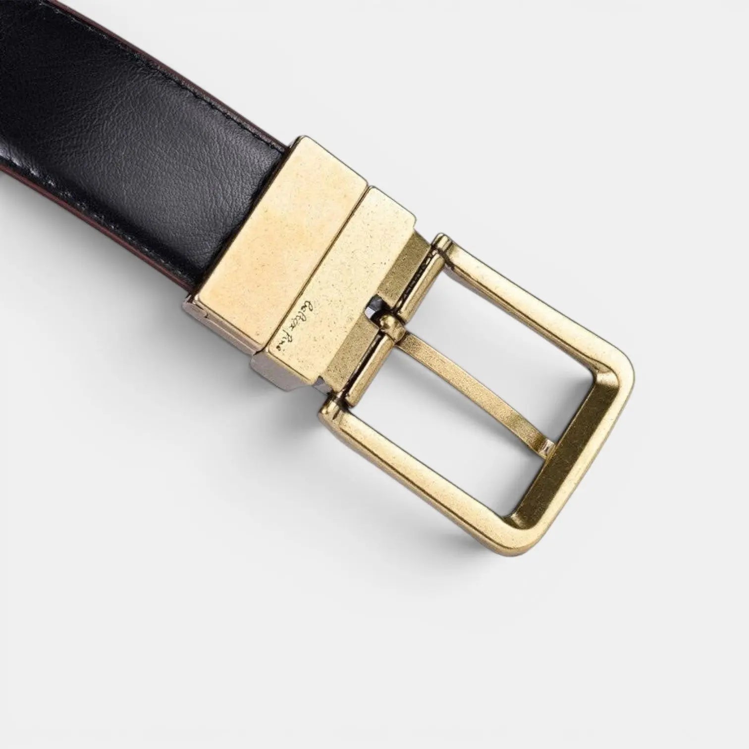 Men's Reversible 2-in-1 Smooth Leather Belt Gold Buckle | Bivorn | Beltary