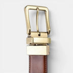 Men's Reversible 2-in-1 Smooth Leather Belt Gold Buckle | Bivorn | Beltary