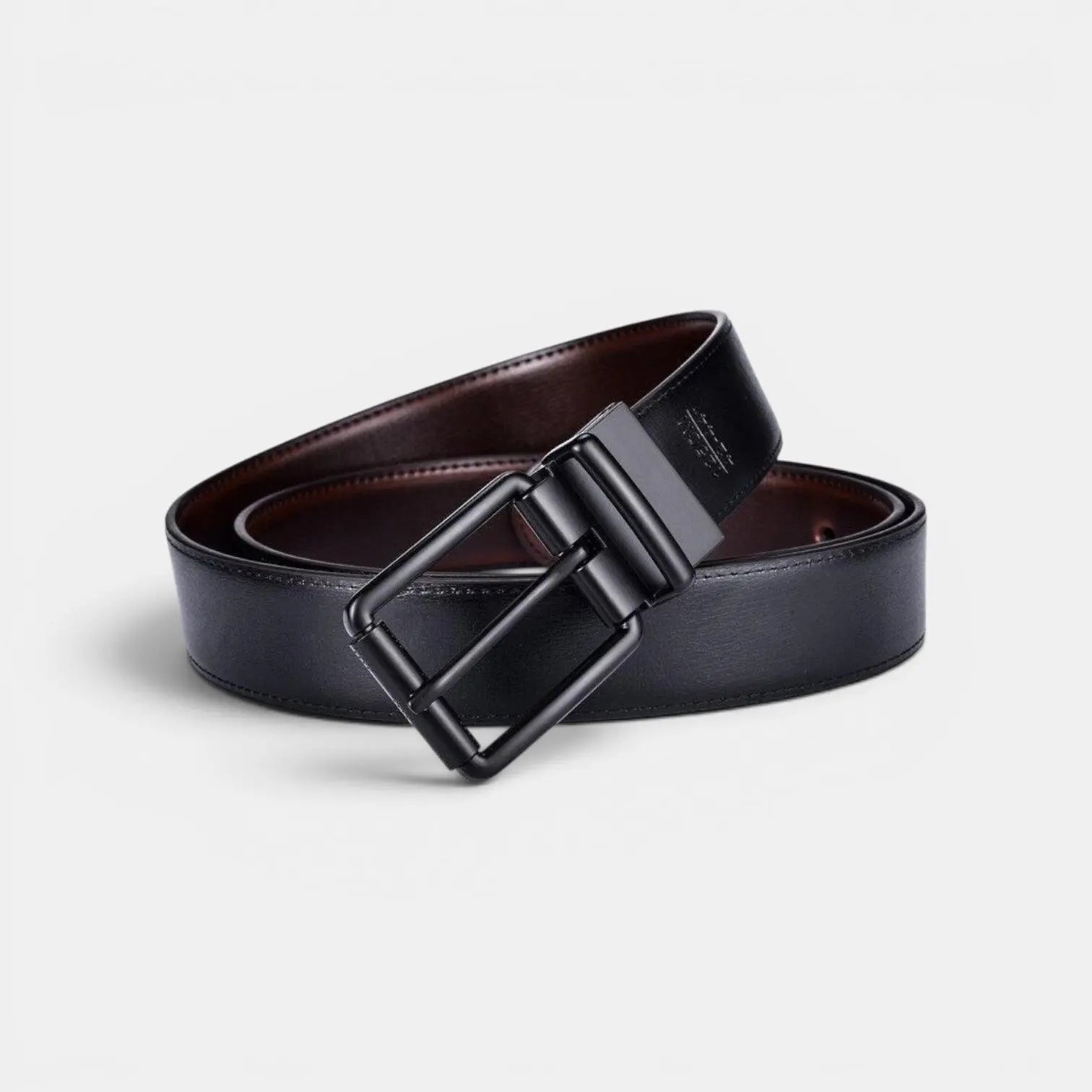 Men's Reversible 2-in-1 Smooth Leather Belt Square Buckle | Arvex | Beltary