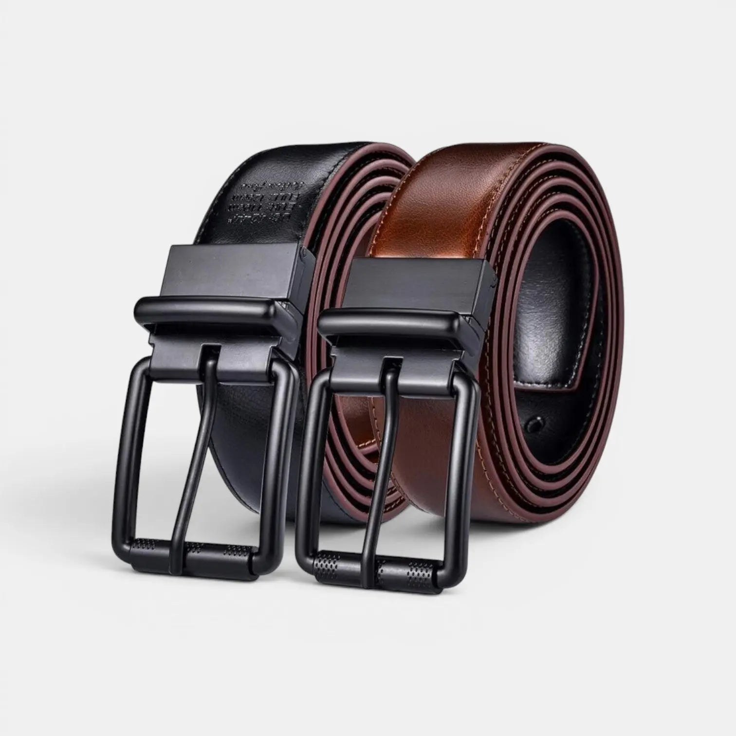 Men's Reversible 2-in-1 Smooth Leather Belt Square Buckle | Arvex | Beltary