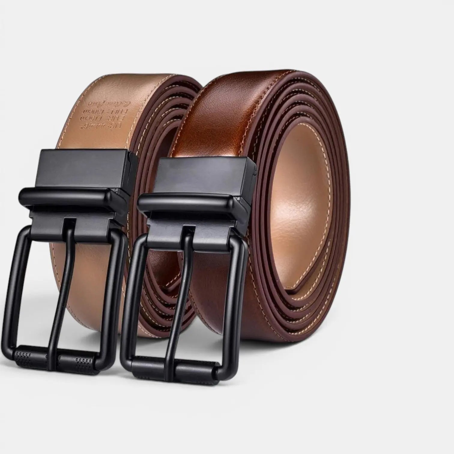 Men's Reversible 2-in-1 Smooth Leather Belt Square Buckle | Arvex | Beltary