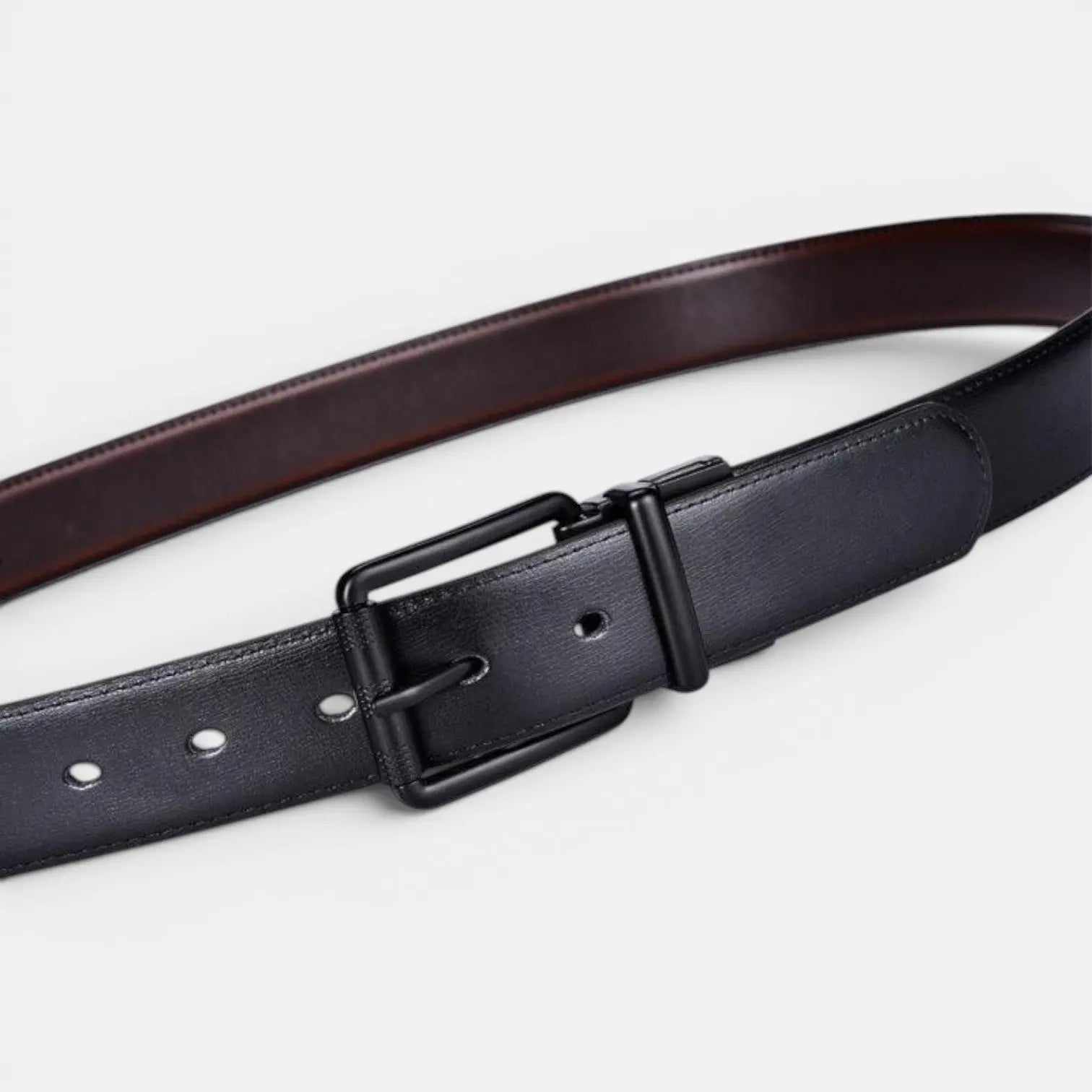 Men's Reversible 2-in-1 Smooth Leather Belt Square Buckle | Arvex | Beltary