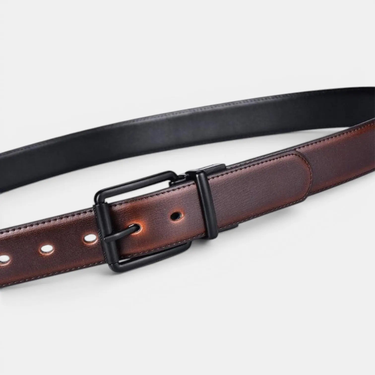 Men's Reversible 2-in-1 Smooth Leather Belt Square Buckle | Arvex | Beltary