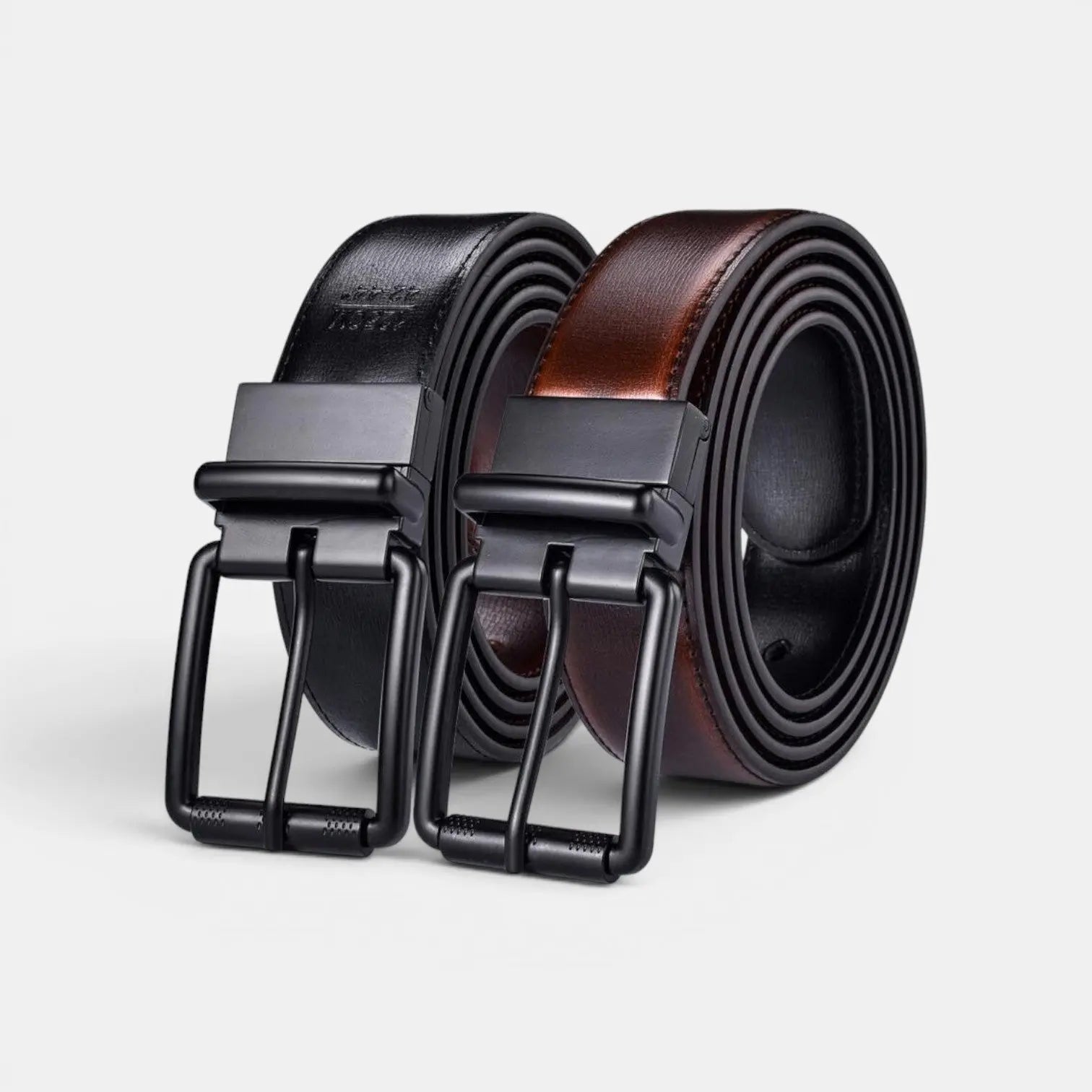 Men's Reversible 2-in-1 Smooth Leather Belt Square Buckle | Arvex | Beltary