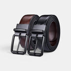 Men's Reversible 2-in-1 Smooth Leather Belt Square Buckle | Arvex | Beltary