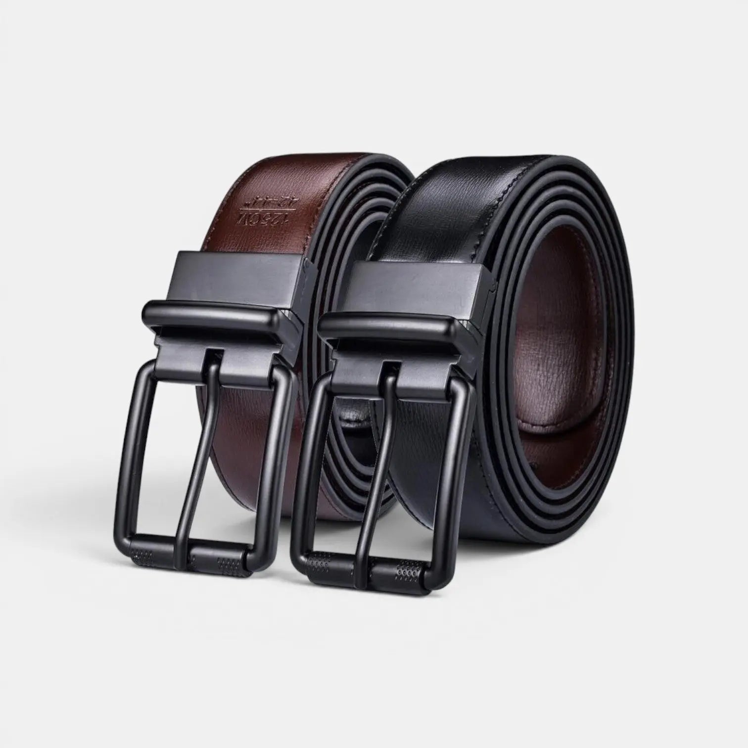 Men's Reversible 2-in-1 Smooth Leather Belt Square Buckle | Arvex | Beltary